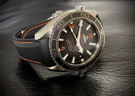 omega planet ocean rubber strap replica|omega seamaster black leather strap.